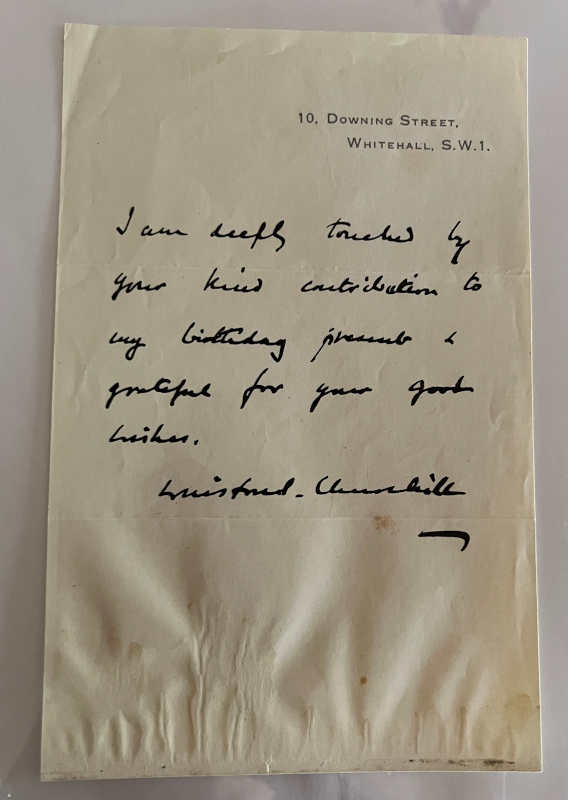 Churchill Letter 'Restored' by Frsteam or Belfor